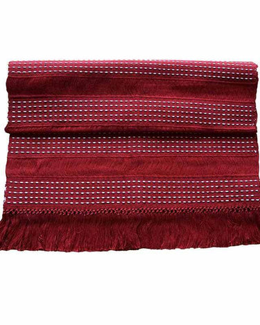 Table Runner Red Cherry - Mayan Design - 68" x 17" - Fair - Quetzal Artisan