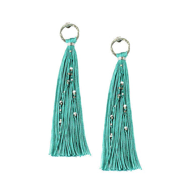 Tassel Earrings Turquoise - Handmade - Beautiful & Fairtrade - Quetzal Artisan