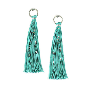 Tassel Earrings Turquoise - Handmade - Beautiful & Fairtrade - Quetzal Artisan