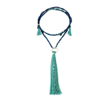 Tassel Necklace Turquoise - Handmade - Beautiful & Fairtrade - Quetzal Artisan