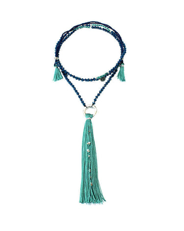 Tassel Necklace Turquoise - Handmade - Beautiful & Fairtrade - Quetzal Artisan