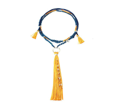 Tassel Necklace Mustard - Handmade, Beautiful and Fairtrade - Quetzal Artisan