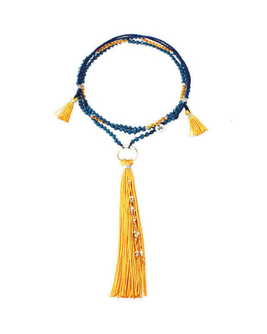 Tassel Necklace Mustard - Handmade, Beautiful and Fairtrade - Quetzal Artisan