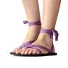 Violet Sandals - Lace Up - Cotton Straps - Beads Accessoire - Quetzal Artisan