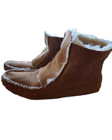 Men Sheepskin Moccasin Boots - Handmade Warm House Slippers - Quetzal Artisan