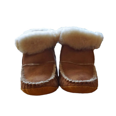 Men Sheepskin Moccasin Boots - Handmade Warm House Slippers - Quetzal Artisan