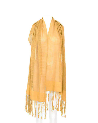 Shawl Yellow Ochre - Beautiful, Fairtrade and Sustainable - Quetzal Artisan