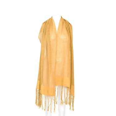 Shawl Yellow Ochre - Cotton - Handmade - Beautiful & Fair - Quetzal Artisan