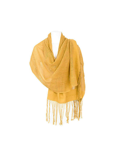 Shawl Yellow Ochre - Beautiful, Fairtrade and Sustainable - Quetzal Artisan