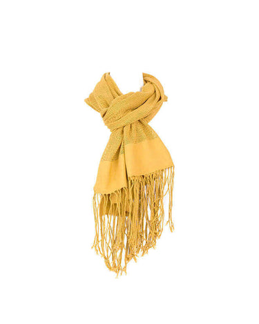 Shawl Yellow Ochre - Beautiful, Fairtrade and Sustainable - Quetzal Artisan