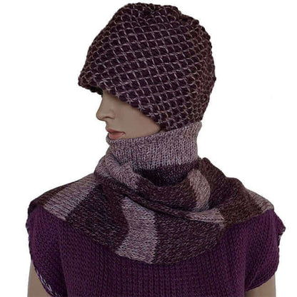 Scarf and Hat Mulberry Seashell 