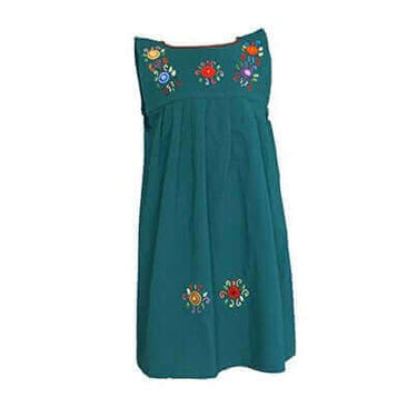 Girls Green Dress Daisys 8 - Age 2-3 years - Pretty & Fair - Quetzal Artisan