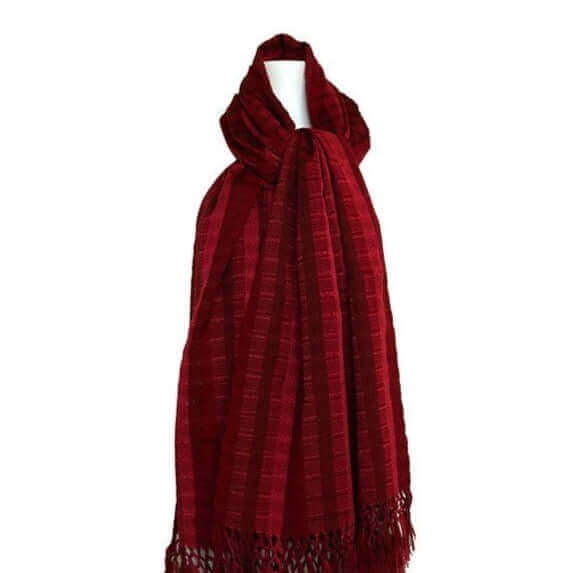 Scarf Red with Fringes 