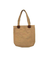 Jute Bag Red Flowers - Natural Jute - Handmade and Fairtrade - Quetzal Artisan