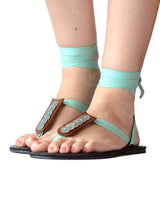 Aqua Sandals - Cotton Straps + Accessory - Fairtrade Sandals - Quetzal Artisan