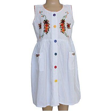 Cotton Dress Red Pansies 10 - Age 3-4 years - Pretty & Fair - Quetzal Artisan