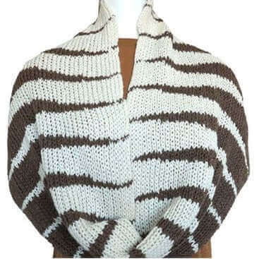 Cowl Scarf Khaki Cream - Handmade of Alpaca Wool - Quetzal Artisan