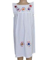 Girls Dress Daisys White 8 - Age 2-3 years - Fairtrade - Quetzal Artisan