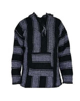 Hoodie Black White - Unisex - One Size - Handmade Fairtrade - Quetzal Artisan