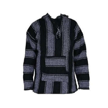 Hoodie Black White - Unisex - One Size - Handmade Fairtrade - Quetzal Artisan