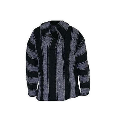 Hoodie Black White - Unisex - One Size - Handmade Fairtrade - Quetzal Artisan