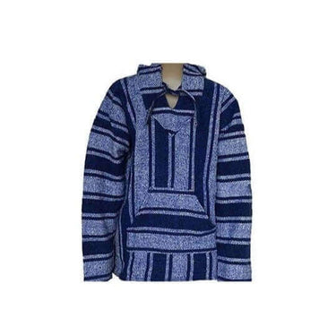Hoodie Blue White Mélange - Unisex - One Size - Fairtrade - Quetzal Artisan