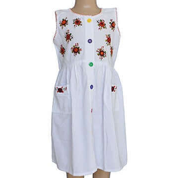 Cotton Dress Asters 10 - Size 3-4 Years - Pretty & Fairtrade - Quetzal Artisan