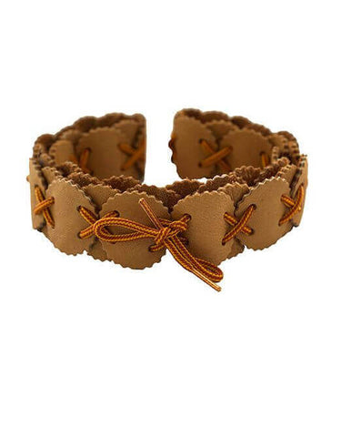 Belt Brown Mooshide - Native Design - Handmade in Canada - Quetzal Artisan